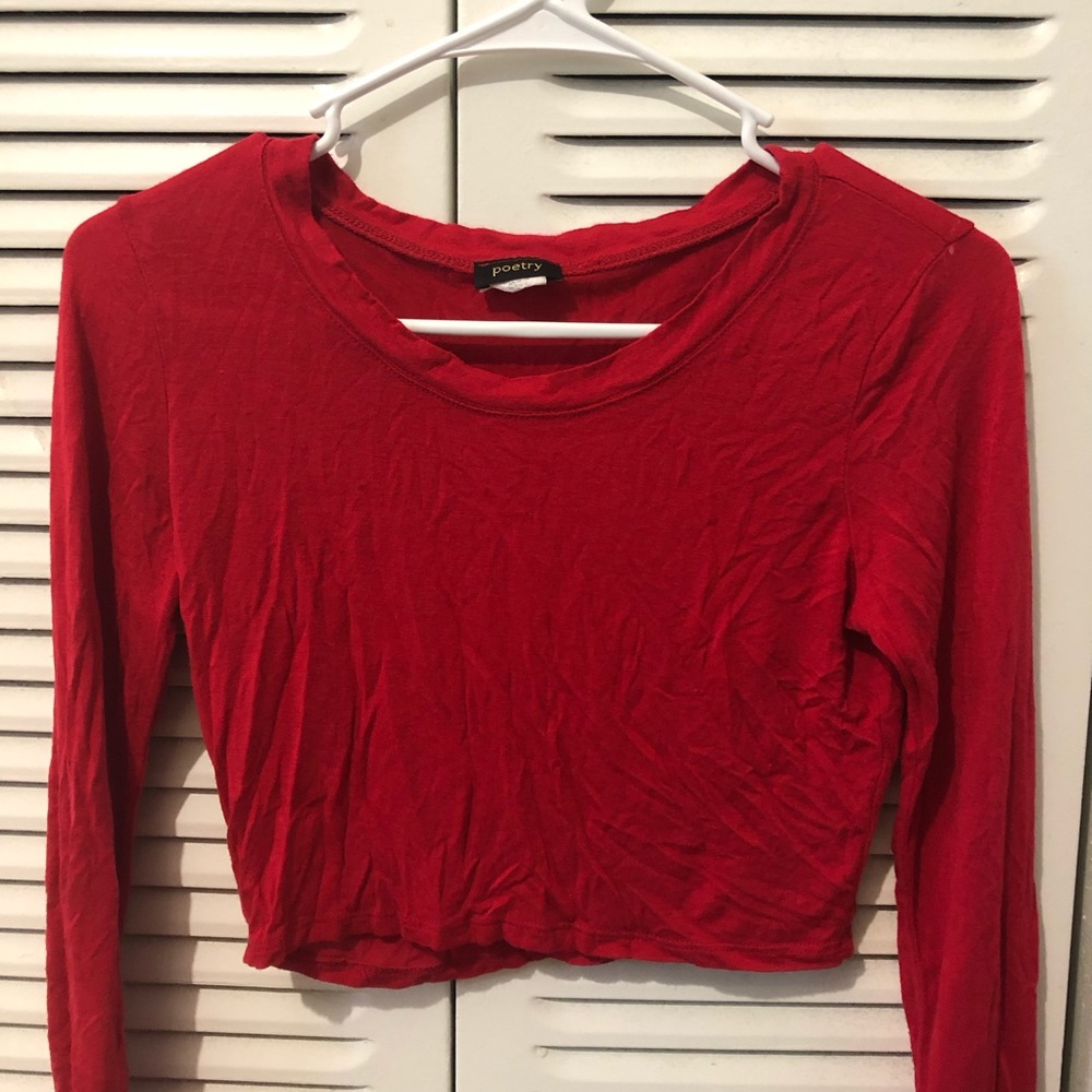 Red long sleeve top